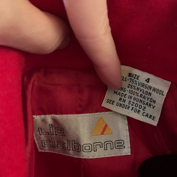 Vintage Liz Claiborne Cropped Wool Coat - Picture 2 of 4